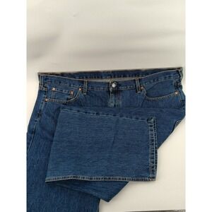 Levi Strauss 505 Regular Fit Straight Leg Blue Jeans Mens Size 46x30